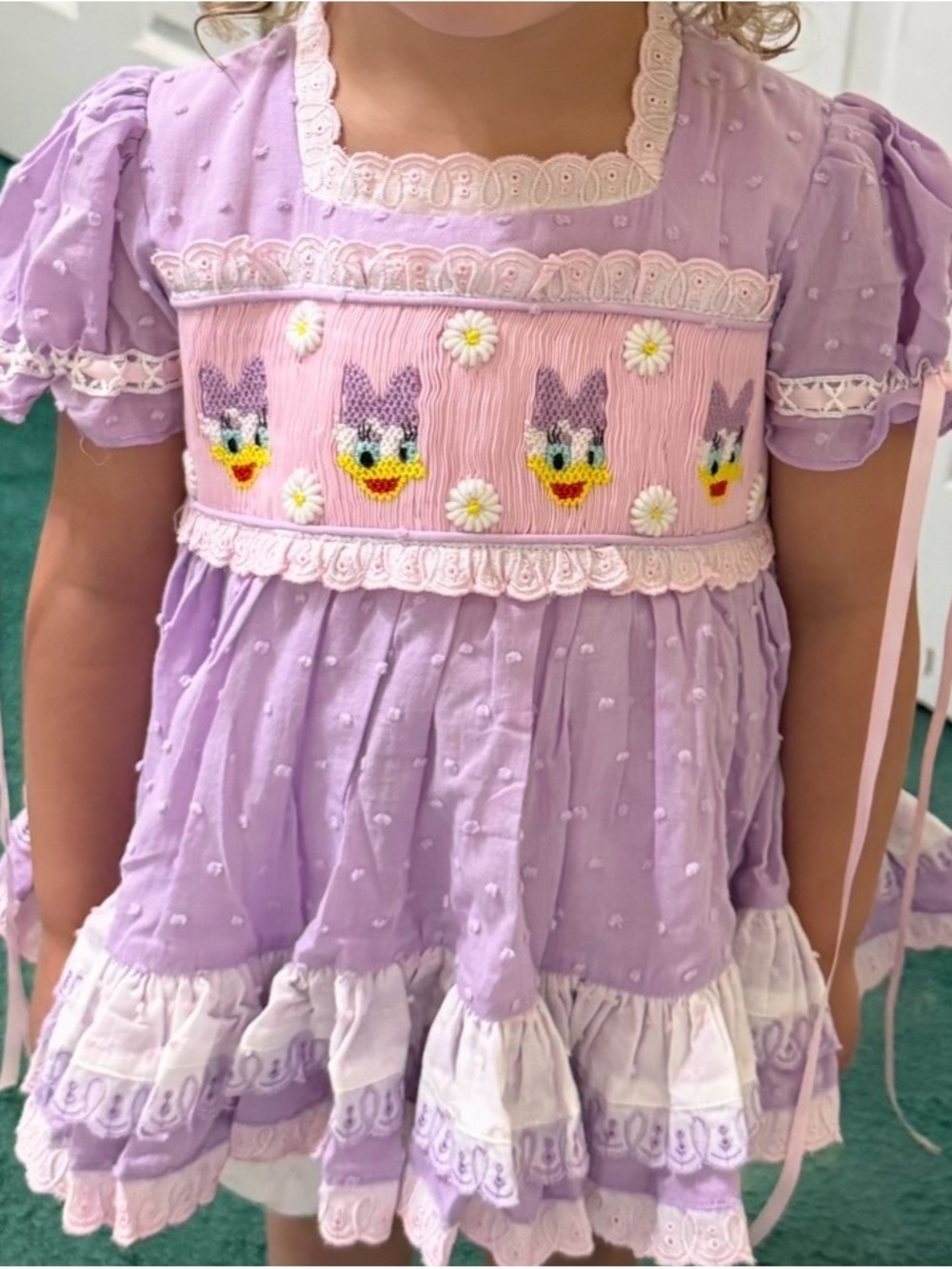 NWT Daisy Duck 5T smocked bloomer set still in bag girls